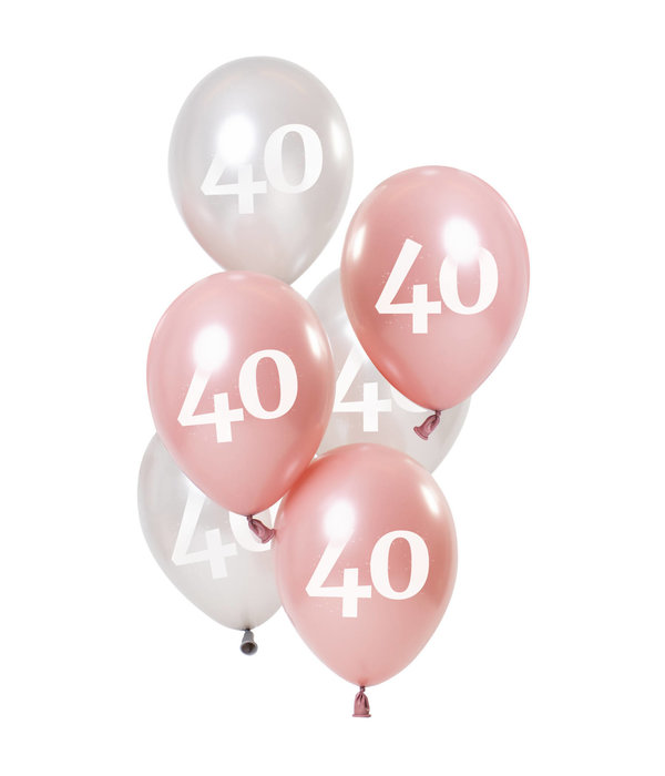Ballonnen 40 Jaar Glossy Pink (6st)