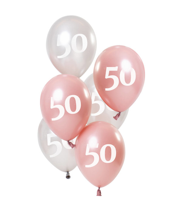 Ballonnen 50 Jaar Glossy Pink (6st)