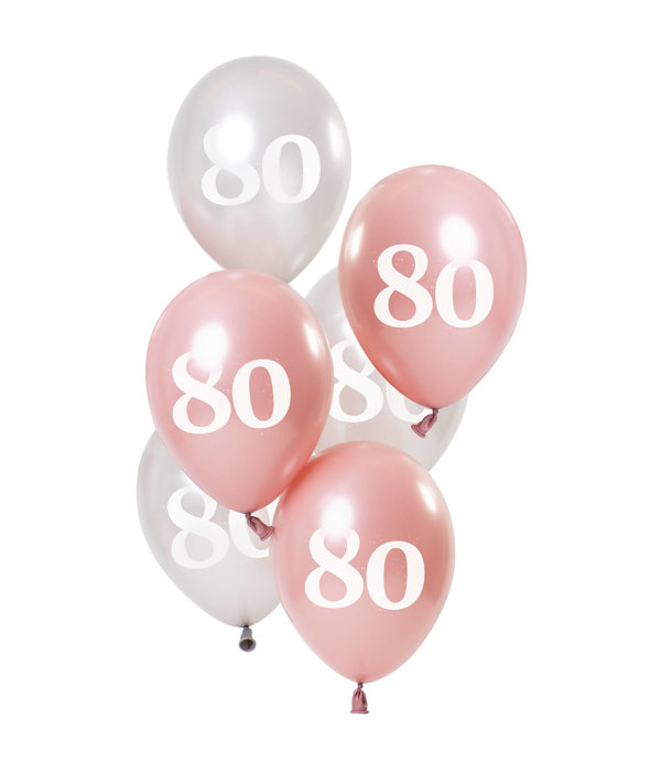 Ballonnen 80 Jaar Glossy Pink (6st)