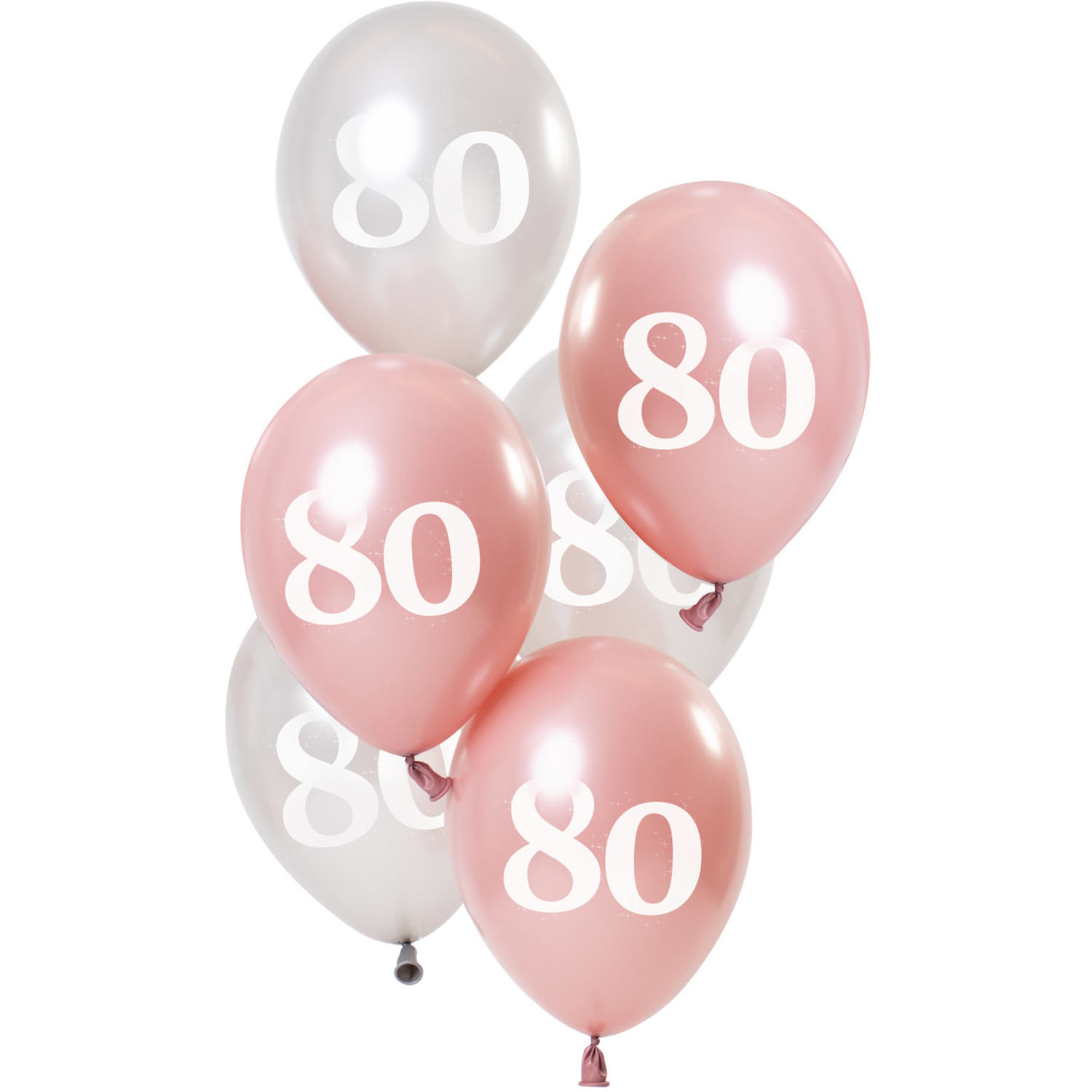 Ballonnen 80 Jaar Glossy Pink (6st)