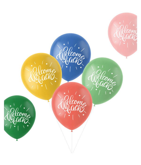 Ballonnen 'Welcome back' Meerkleurig (6st)