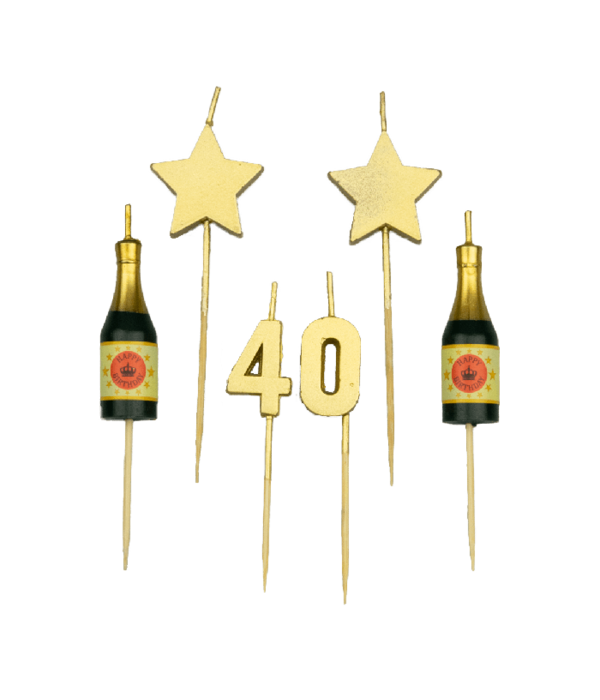 Taartkaarsjes Set 40 Jaar (6st)
