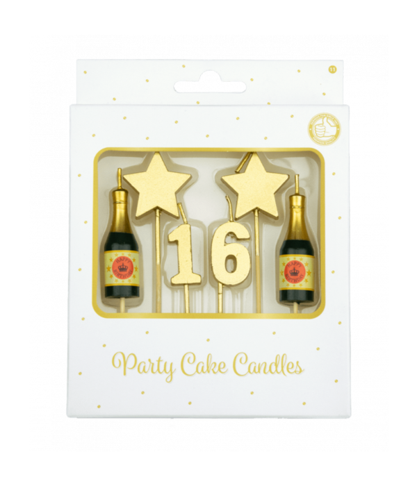 Taartkaarsjes Set 16 Jaar (6st)