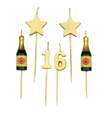 Taartkaarsjes Set 16 Jaar (6st)