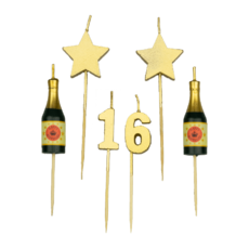 Taartkaarsjes Set 16 Jaar (6st)