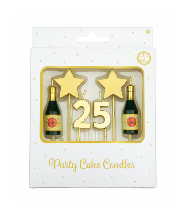 Taartkaarsjes Set 25 Jaar (6st)