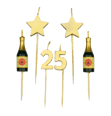 Taartkaarsjes Set 25 Jaar (6st)