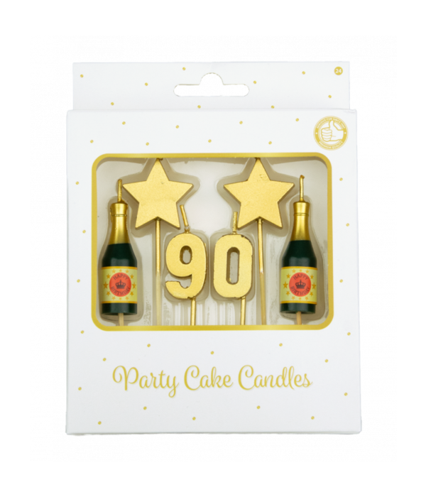 Taartkaarsjes Set 90 Jaar (6st)
