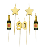 Taartkaarsjes Set 90 Jaar (6st)