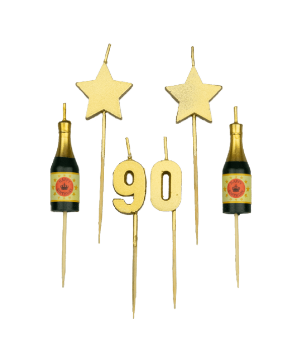 Taartkaarsjes Set 90 Jaar (6st)