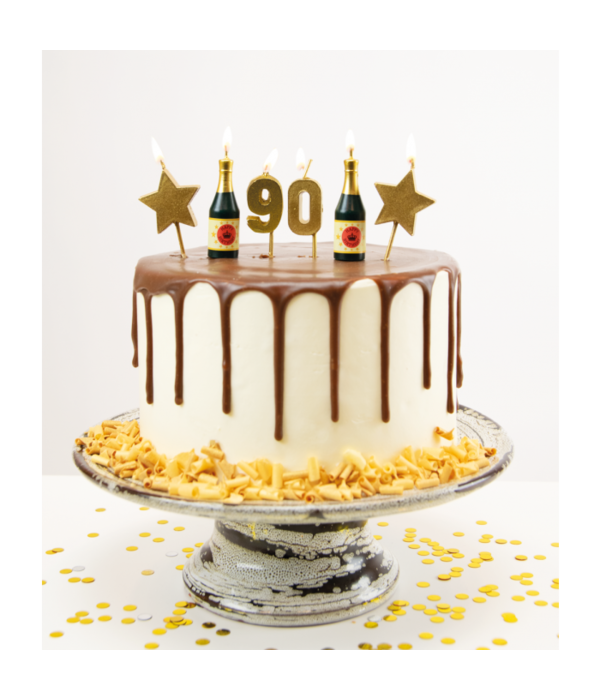 Taartkaarsjes Set 90 Jaar (6st)