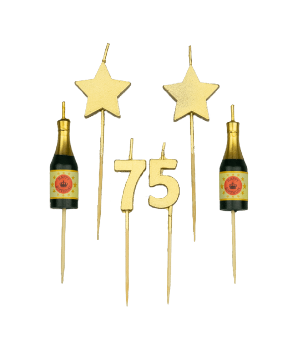 Taartkaarsjes Set 75 Jaar (6st)