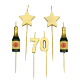 Taartkaarsjes Set 70 Jaar (6st)