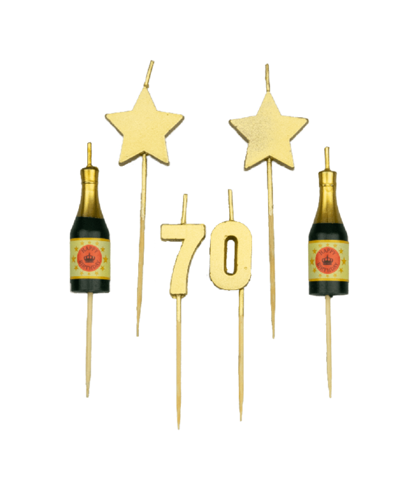Taartkaarsjes Set 70 Jaar (6st)