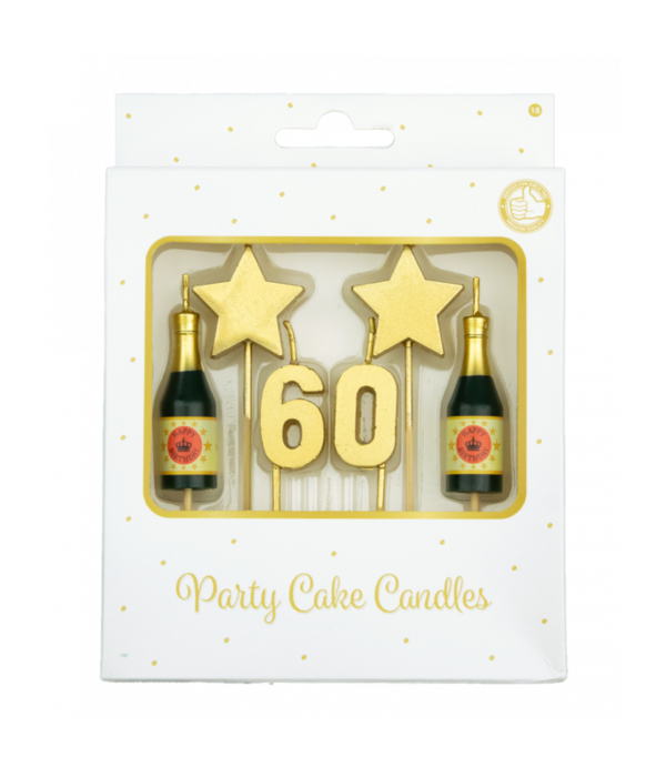 Taartkaarsjes Set 60 Jaar (6st)