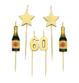 Taartkaarsjes Set 60 Jaar (6st)