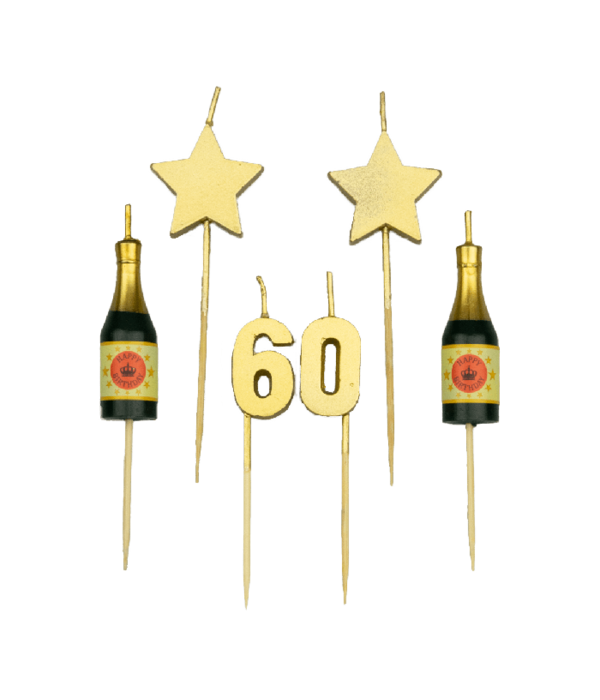 Taartkaarsjes Set 60 Jaar (6st)