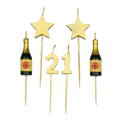 Taartkaarsjes Set 21 Jaar (6st)