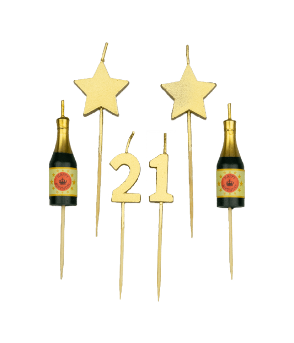 Taartkaarsjes Set 21 Jaar (6st)