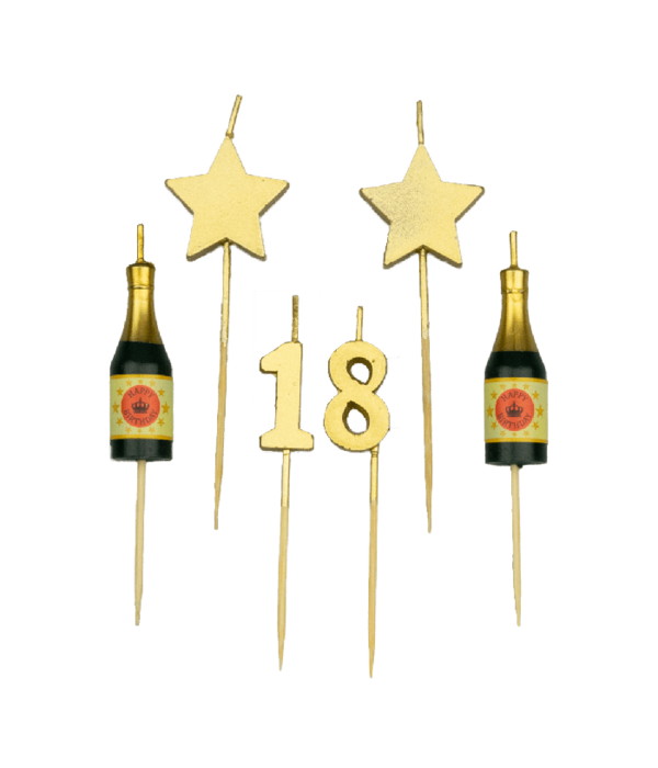 Taartkaarsjes Set 18 Jaar (6st)