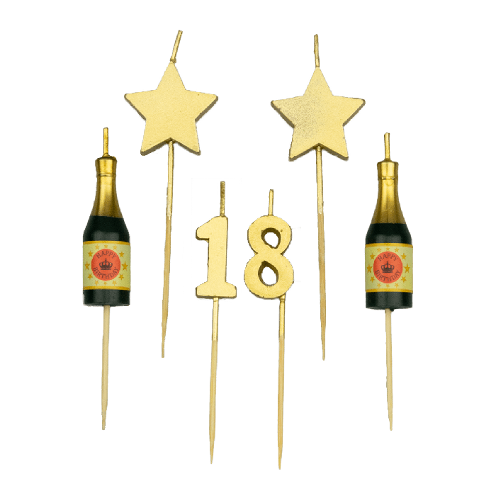 Taartkaarsjes Set 18 Jaar (6st) afbeelding