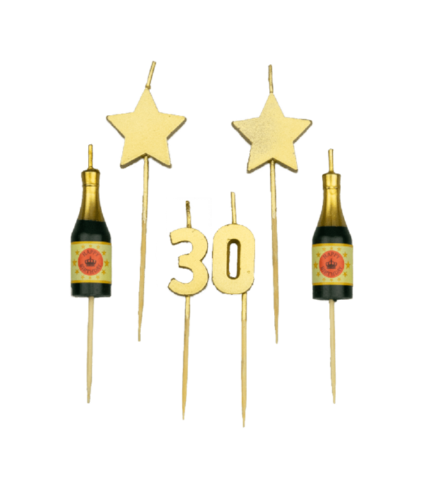 Taartkaarsjes Set 30 Jaar (6st)
