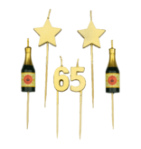 Taartkaarsjes Set 65 Jaar (6st)