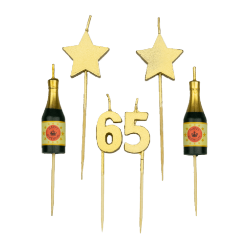 Taartkaarsjes Set 65 Jaar (6st)
