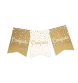 Vaandel Vlaggenlijn Congrats Goud/Wit (6m)