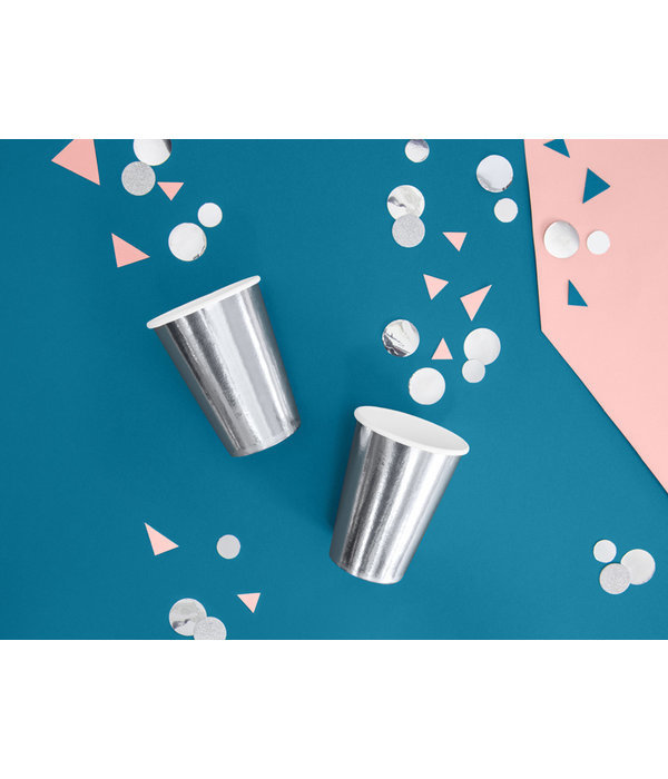 Metallic bekers zilver 220ml (6st)