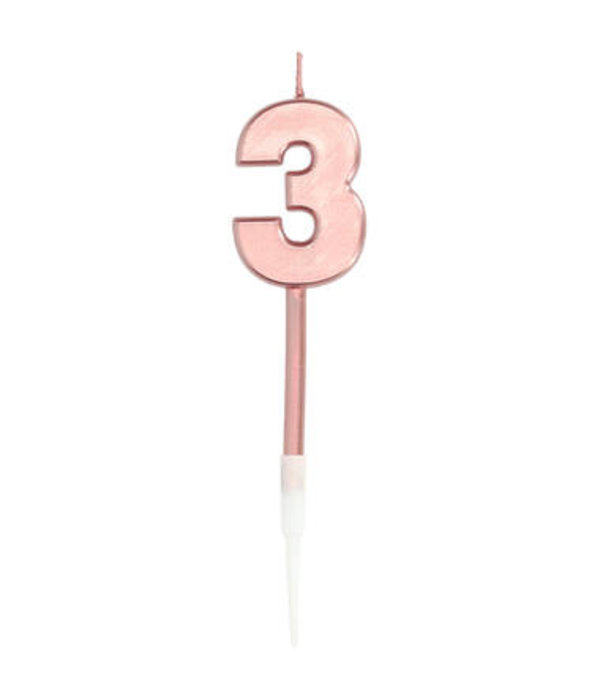 Cijferkaars 3 Metallic Roségoud