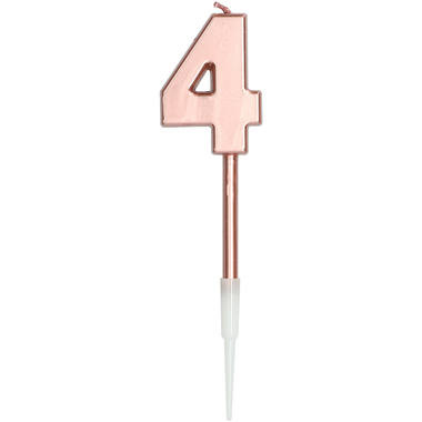 Cijferkaars 4 Metallic Roségoud afbeelding
