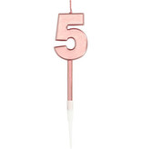 Cijferkaars 5 Metallic Roségoud