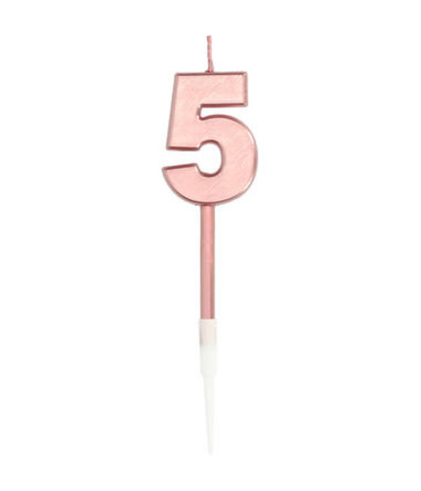 Cijferkaars 5 Metallic Roségoud