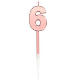 Cijferkaars 6 Metallic Roségoud