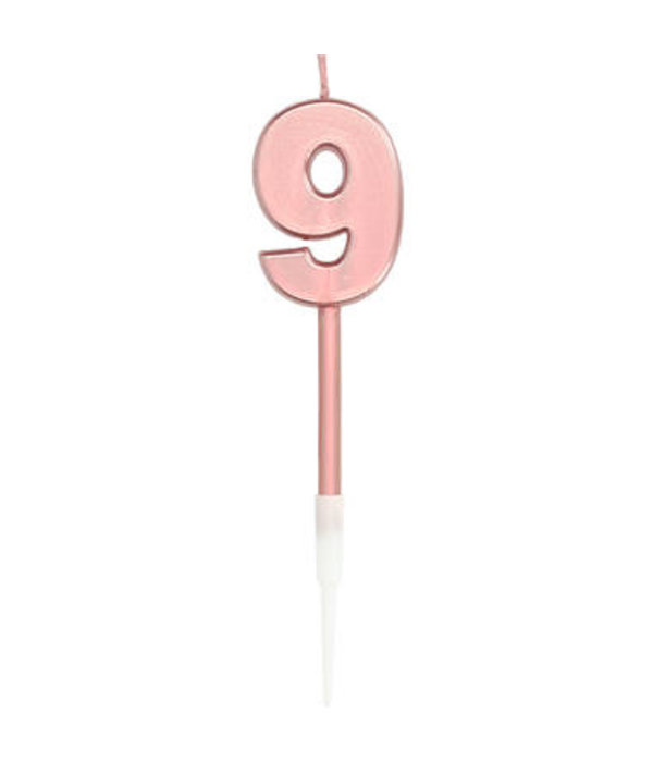 Cijferkaars 9 Metallic Roségoud