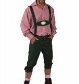 Tiroler kleding: Broek met bretels Edelweiss groen