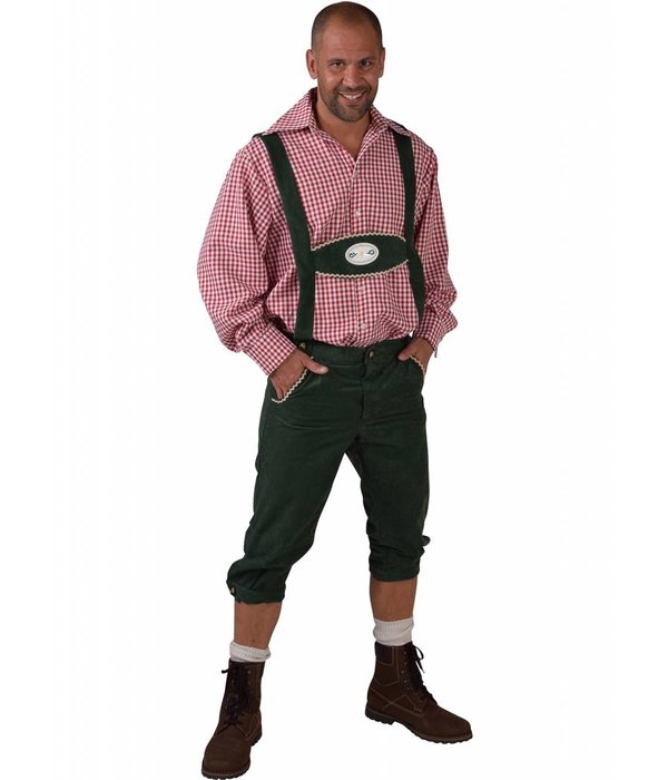 Tiroler kleding: Broek met bretels Edelweiss groen