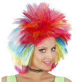 Punk pruik multikleuren