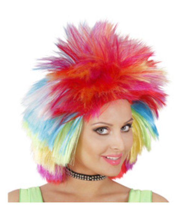 Punk pruik multikleuren