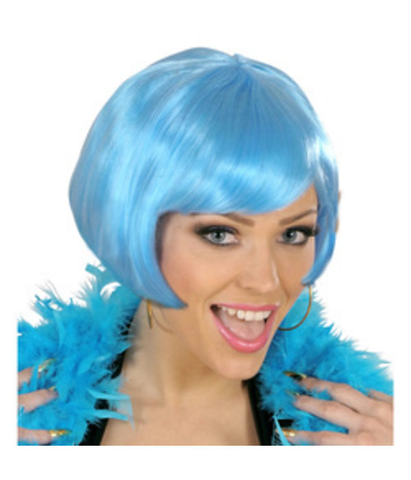 Pruik Valentina lichtblauw