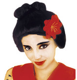 Pruik Geisha met bloem