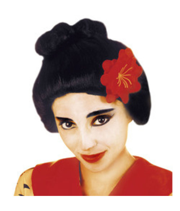 Pruik Geisha met bloem