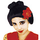 Pruik Geisha met bloem