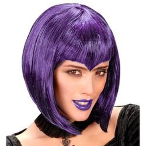 Pruik gothic vampire paars