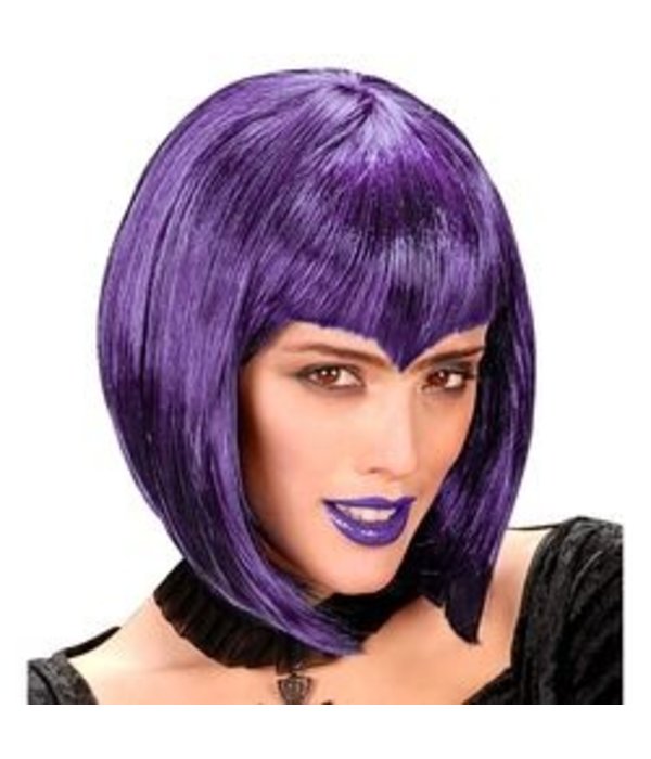 Pruik gothic vampire paars