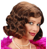 Pruik roaring 20's bruin
