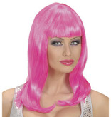 Pruik Roze Halflang