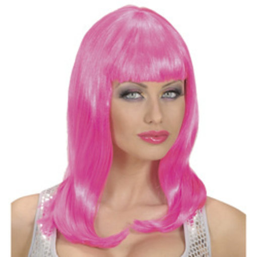 Pruik Roze Halflang