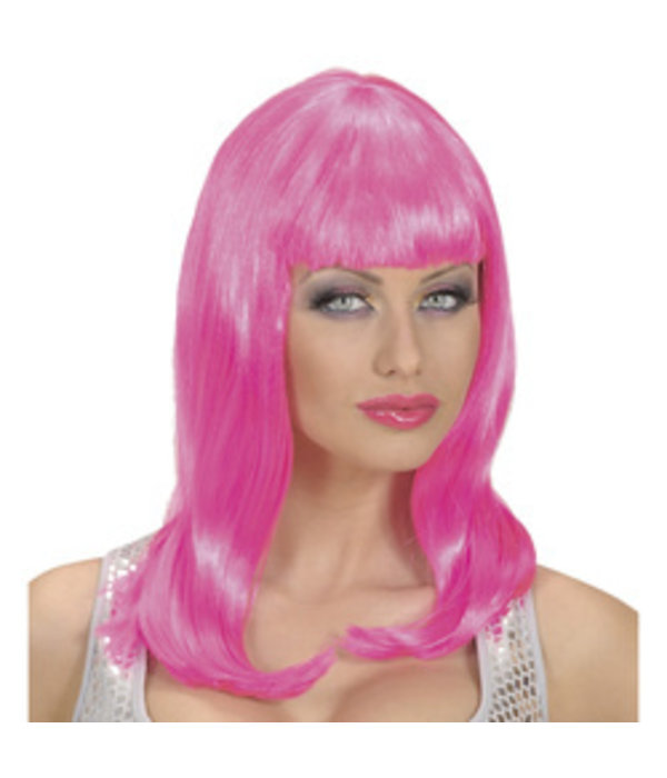 Pruik Roze Halflang